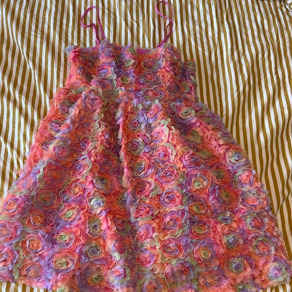 Pink Multi-Color Floral Ruffle Dress - Picture 2 of 6